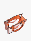 Elise Clear Rectangular Crossbody - Orange
