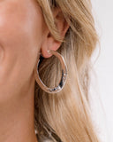 Hammered Hoop Earrings, silver