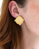 Coin stud earrings