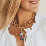 Blue & White Bamboo Toggle Necklace