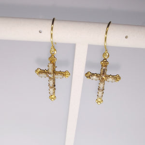 Madonna Cross Earrings (E:MCE-bg)