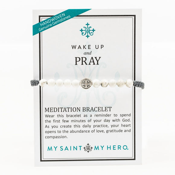Wake Up & Pray Meditation Bracelet (18002WH)