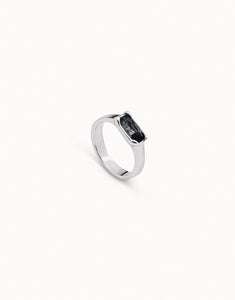 Cobra ring, silver/blk