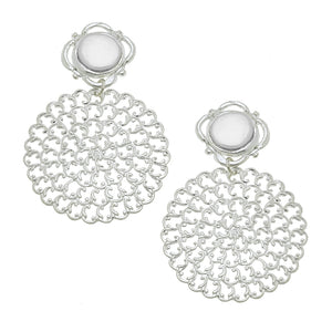 Silver with Genuine Coin Pearl Earrings