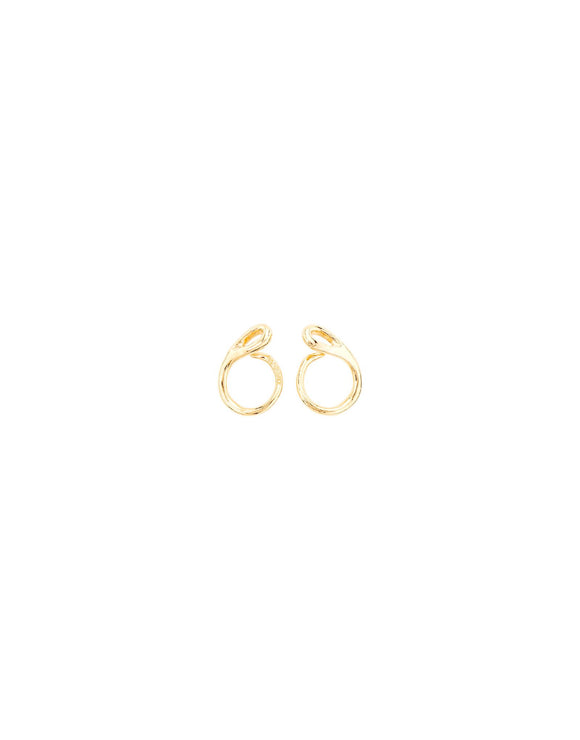 Tangled earrings, gold