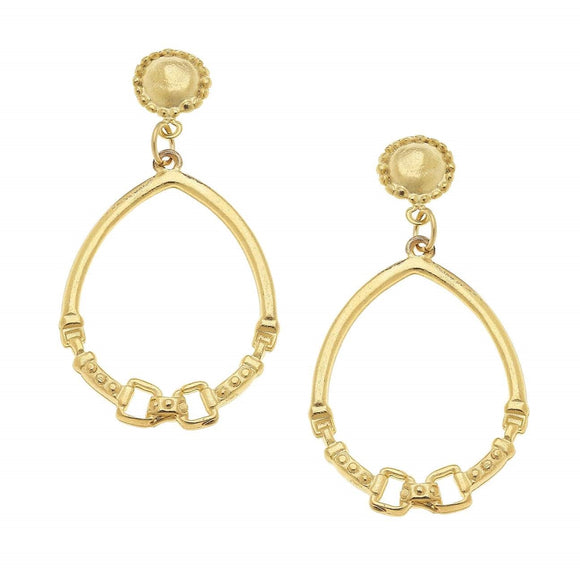 Gold Cab and Horse bit Hoop Earrings (1216g)