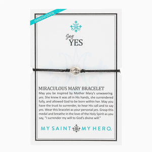 Say Yes Miraculous Mary Bracelet, Black / Silver