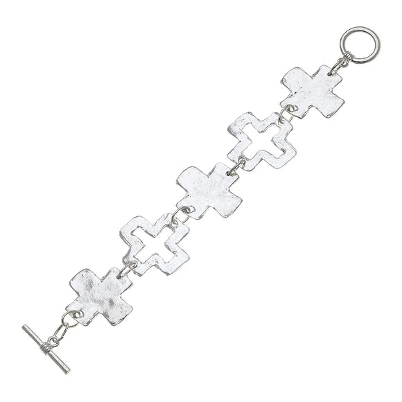 Cross Toggle Bracelet, silver