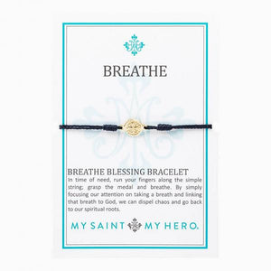 Breathe Blessing Bracelet (Navy / Gold)