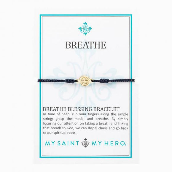 Breathe Blessing Bracelet (Navy / Gold)