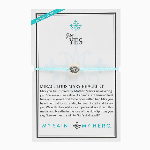 Say Yes Miraculous Mary Bracelet, Mint / Silver