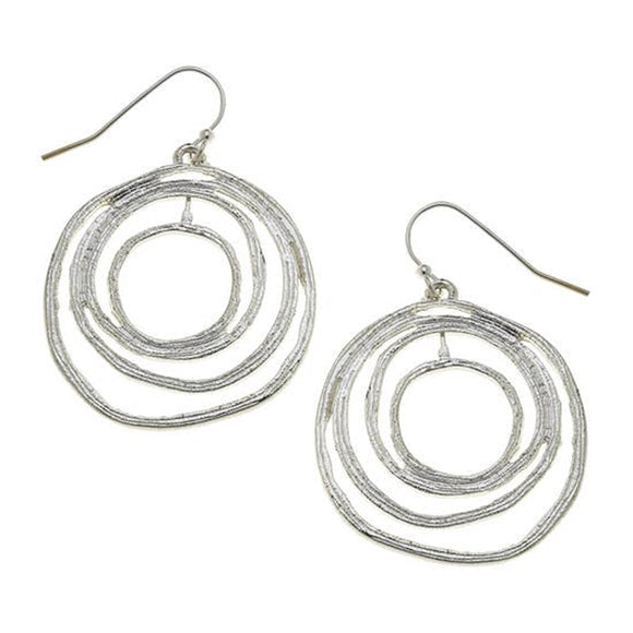 Silver, Filigree Cut Out Earrings (1256s)