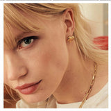 UNO heart earrings, gold