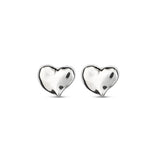 UNO heart earrings, silver