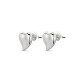 UNO heart earrings, silver