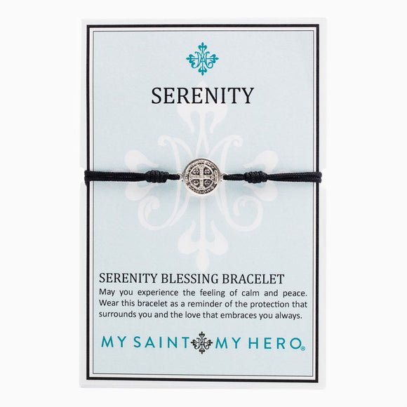 Serenity Blessing Bracelet, Black / Silver