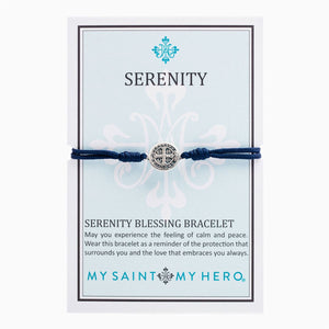 Serenity Blessing Bracelet, navy/silver