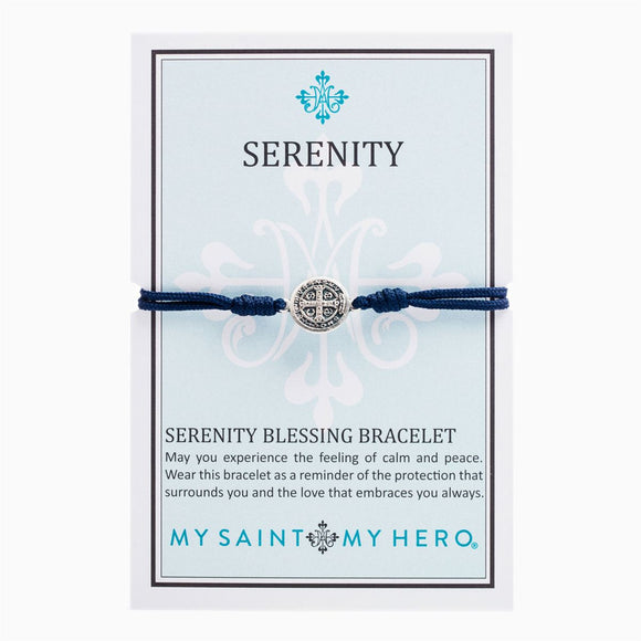 Serenity Blessing Bracelet, navy/silver
