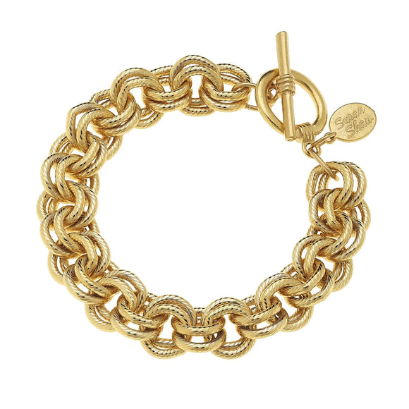 Double Linked Chain bracelet, gold