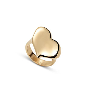UNO heart ring, gold