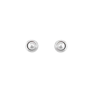 Ego earrings, pearl, silver