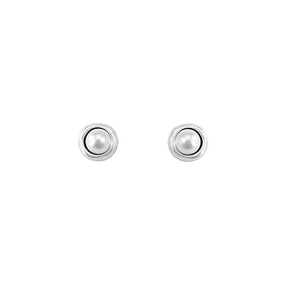 Ego earrings, pearl, silver