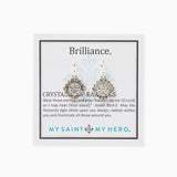 Brilliance Crystal Drop Earrings, Silver (EBRI-S)