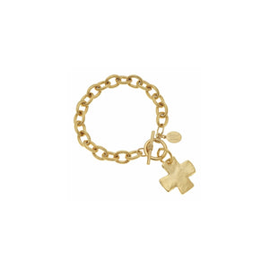 Gold Cross Toggle Bracelet