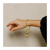 Gold Cross Toggle Bracelet
