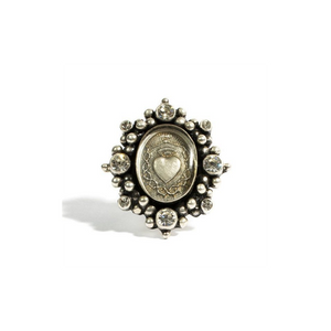 Sacred Heart Oval (Ring, Silver) (28590)