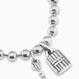Silver key bracelet, silver
