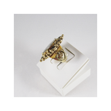 Sacred Heart Oval (Ring, Gold, Jet) (R:SHO-BG-A2-xx)