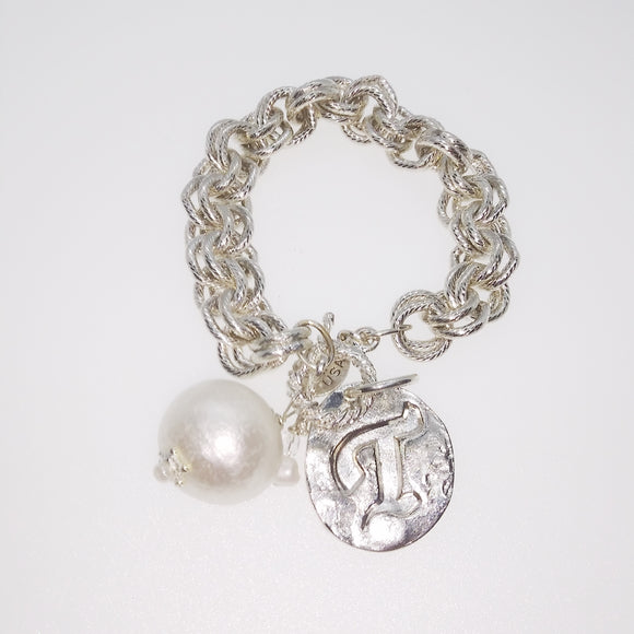 Cotton Pearl Toggle Bracelet w/T (2451T)