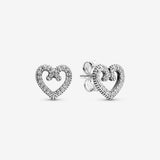 Heart Swirl Stud Earrings (297099CZ)