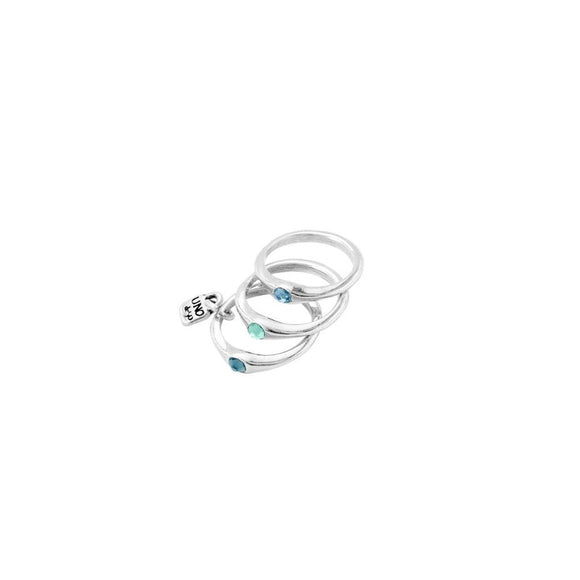 Happy Blue ring, silver/blue