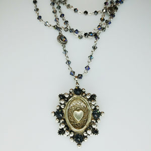 Magdalena Sacred Heart Necklace (M:SHB4-bs-bi1009-a68)