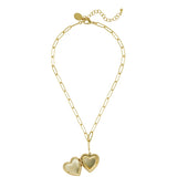 Bee Heart locket necklace, gold