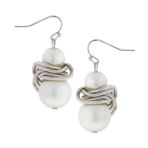 White Pearl Earrings (1107ws)