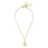 Cross Paperclip Necklace, gold