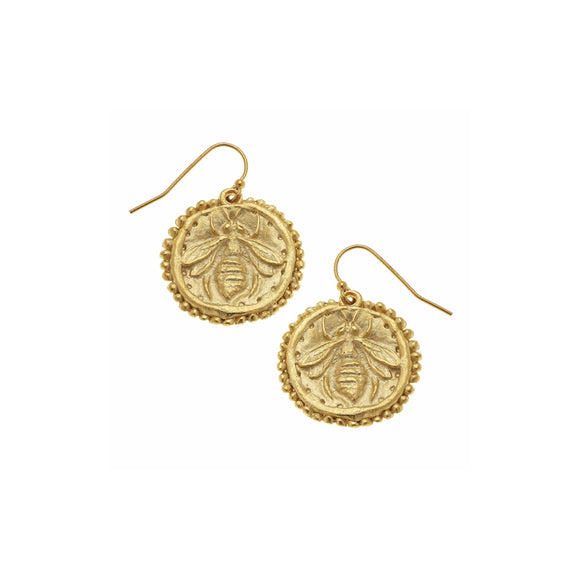 Dotted Bee Earrings, gold