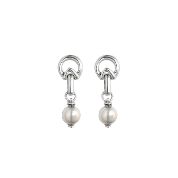 End Pearl earrings, silver