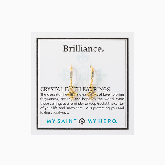 Brilliance Crystal Faith Earrings, Gold (EBRIF-G)
