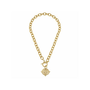 Bee Intaglio toggle necklace, gold