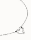 Straight to the Heart necklace, silver