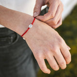 Divine Mercy Trust Blessing Bracelet, red/silver