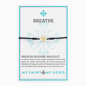 Breathe Blessing Bracelet (Blk/Gold)