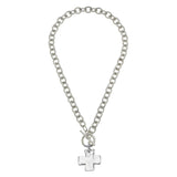Cross Toggle Necklace, silver