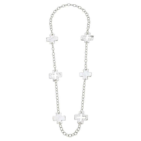 Silver Cross Chain Necklace
