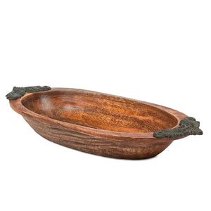 Antiquity Oval Display Wood Bowl (93014)