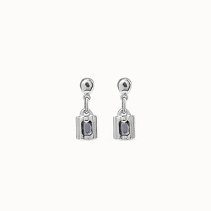 Lock earrings, silver